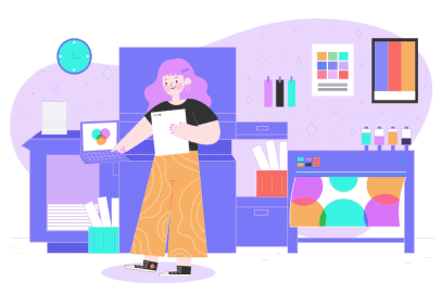 illustration of working women